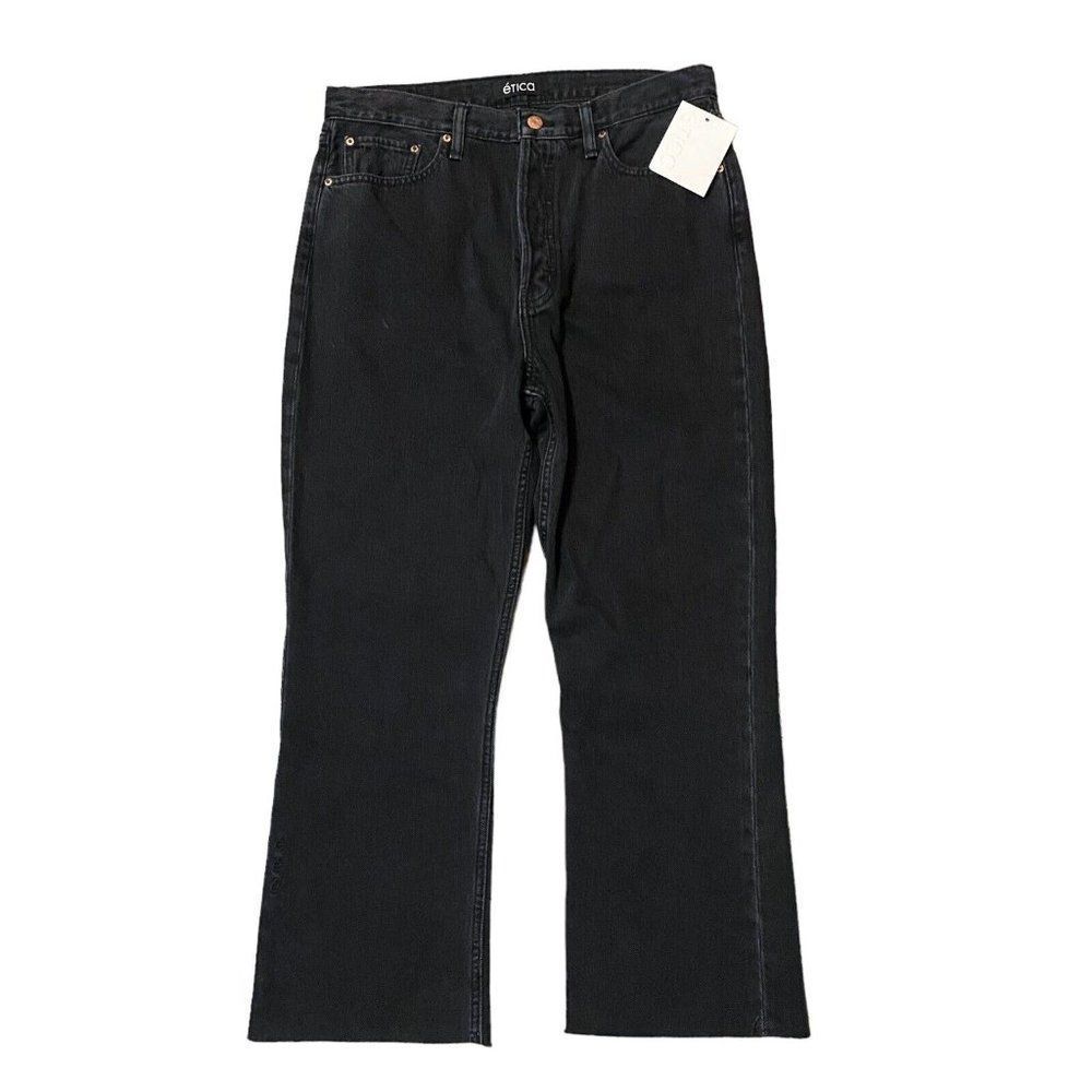 NEW ETICA WOMENS JOSIE HIGH RISE 25" CROP JEANS IN OBSIDIAN BLACK SIZE 30